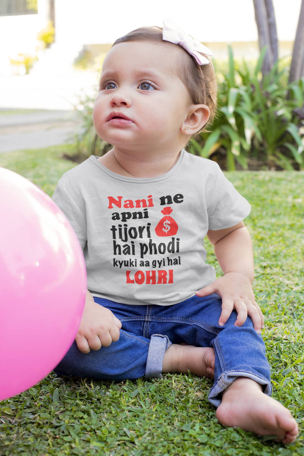 Nani Ki Tijori Lohri Half Sleeves T-Shirt For Girls -KidsFashionVilla