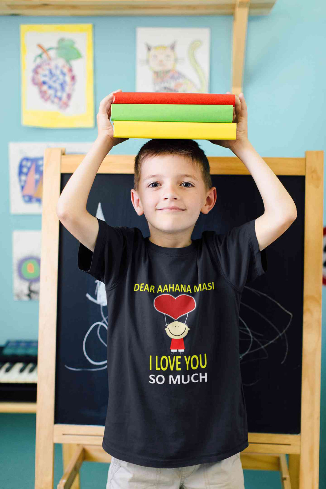 Custom Name I love My Masi So Much Half Sleeves T-Shirt for Boy-KidsFashionVilla