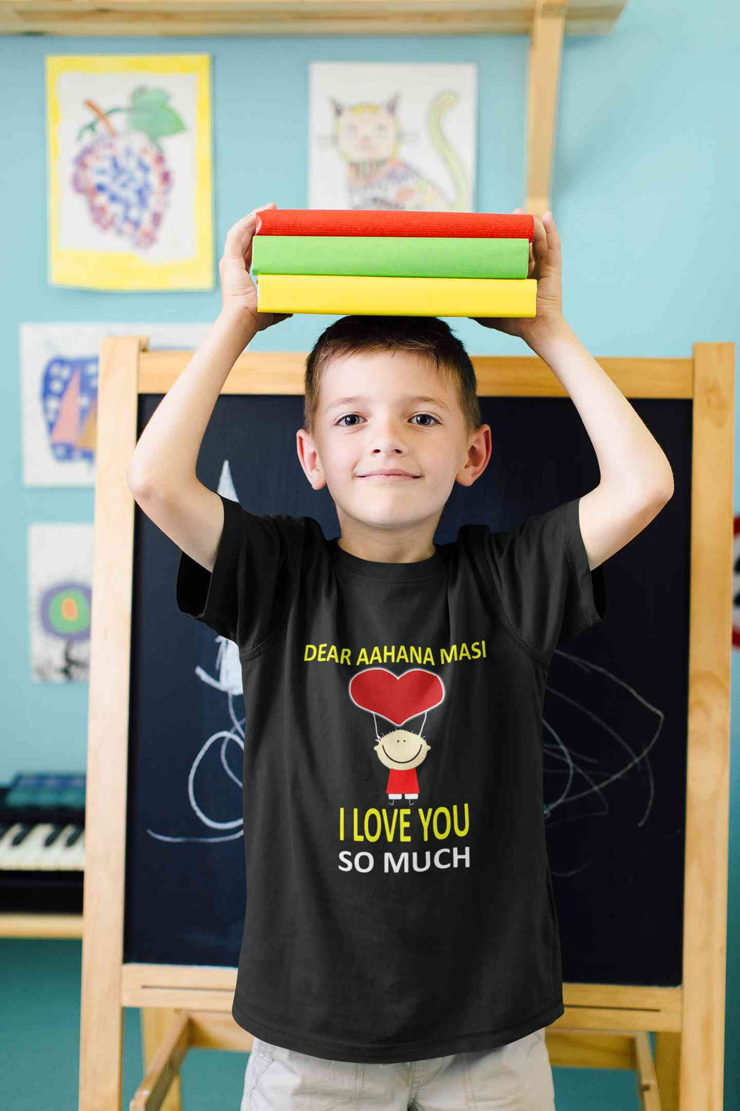 Custom Name I love My Masi So Much Half Sleeves T-Shirt for Boy-KidsFashionVilla