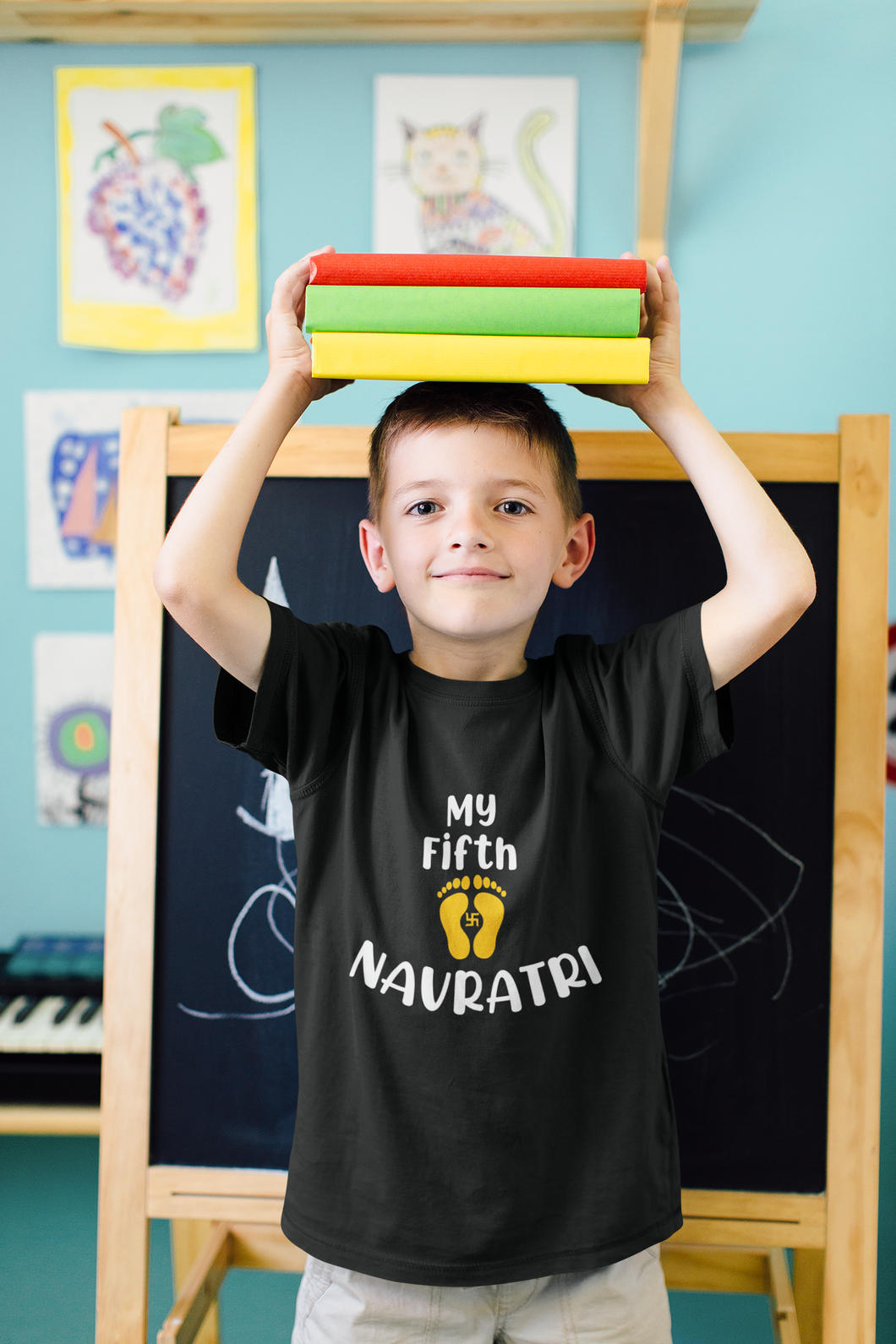 My Fifth Navratri Half Sleeves T-Shirt for Boy-KidsFashionVilla
