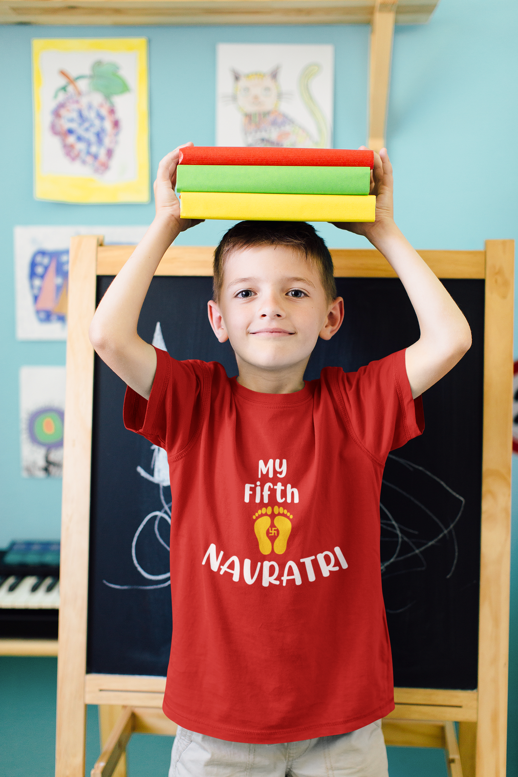 My Fifth Navratri Half Sleeves T-Shirt for Boy-KidsFashionVilla