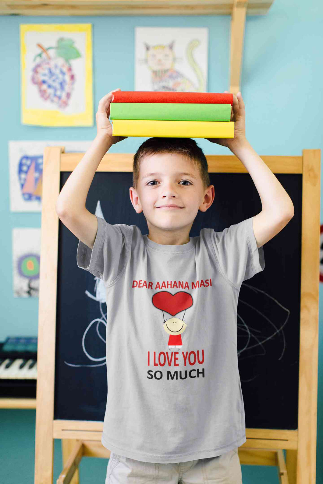 Custom Name I love My Masi So Much Half Sleeves T-Shirt for Boy-KidsFashionVilla