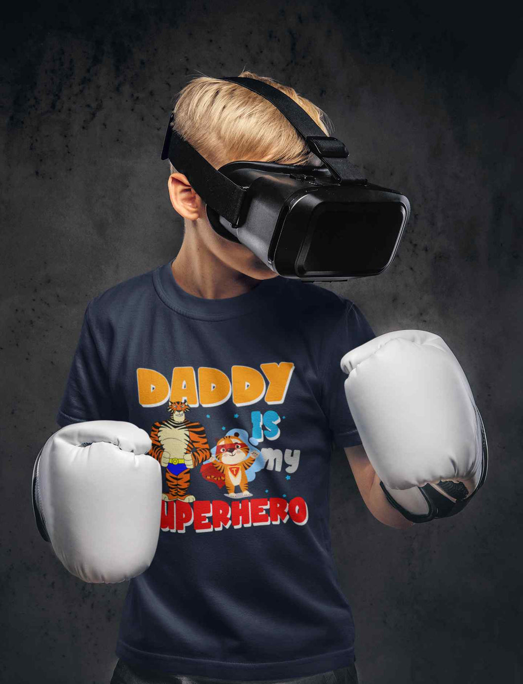 Superhero Dad Cartoon Half Sleeves T-Shirt for Boy-KidsFashionVilla