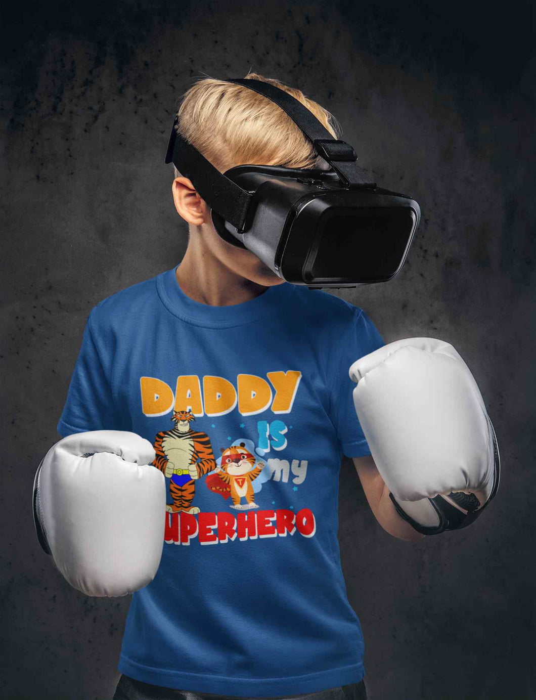 Superhero Dad Cartoon Half Sleeves T-Shirt for Boy-KidsFashionVilla