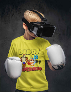 Superhero Dad Cartoon Half Sleeves T-Shirt for Boy-KidsFashionVilla