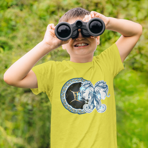 Gemini Zodiac Sign Half Sleeves T-Shirt for Boy-KidsFashionVilla