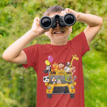 Load image into Gallery viewer, Zoo Bus Cartoon Half Sleeves T-Shirt for Boy-KidsFashionVilla
