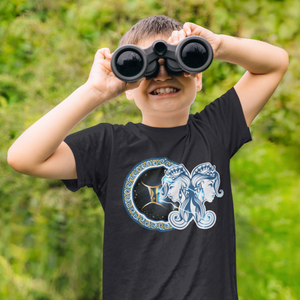 Gemini Zodiac Sign Half Sleeves T-Shirt for Boy-KidsFashionVilla