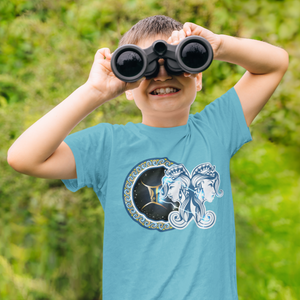 Gemini Zodiac Sign Half Sleeves T-Shirt for Boy-KidsFashionVilla