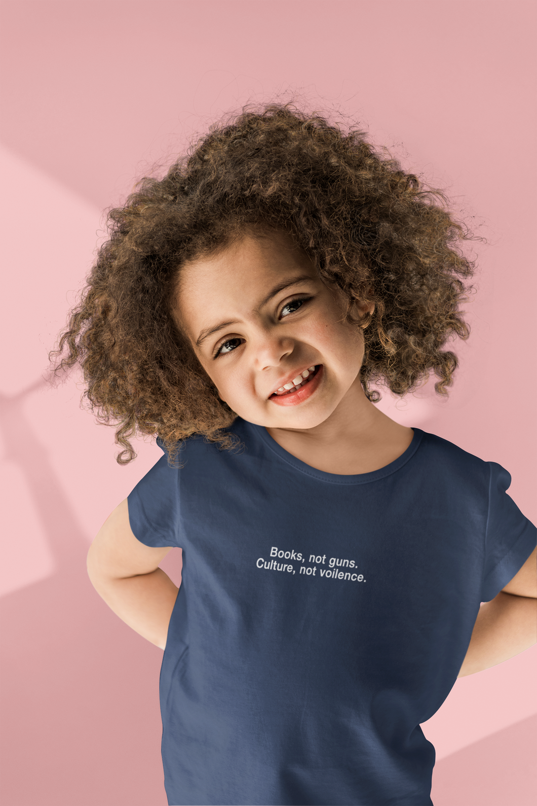 Books Not Gun Minimals Half Sleeves T-Shirt For Girls -KidsFashionVilla