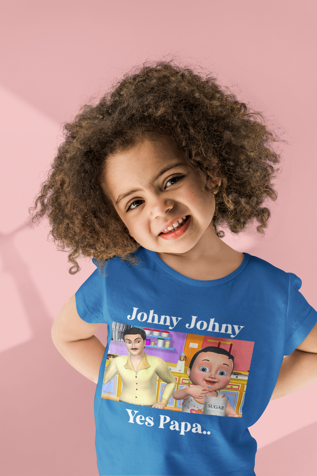 Johny Johny Yes Papa Poem Half Sleeves T-Shirt For Girls -KidsFashionVilla
