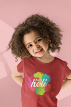 Load image into Gallery viewer, Happy Holi Half Sleeves T-Shirt For Girls -KidsFashionVilla
