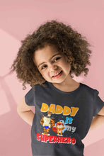 Load image into Gallery viewer, Superhero Dad Cartoon Half Sleeves T-Shirt For Girls -KidsFashionVilla
