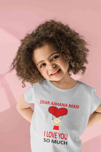 Load image into Gallery viewer, Custom Name I love My Masi So Much Half Sleeves T-Shirt For Girls -KidsFashionVilla
