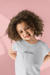 Books Not Gun Minimals Half Sleeves T-Shirt For Girls -KidsFashionVilla