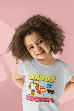 Load image into Gallery viewer, Superhero Dad Cartoon Half Sleeves T-Shirt For Girls -KidsFashionVilla
