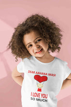 Load image into Gallery viewer, Custom Name I love My Masi So Much Half Sleeves T-Shirt For Girls -KidsFashionVilla
