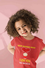 Load image into Gallery viewer, Custom Name I love My Masi So Much Half Sleeves T-Shirt For Girls -KidsFashionVilla
