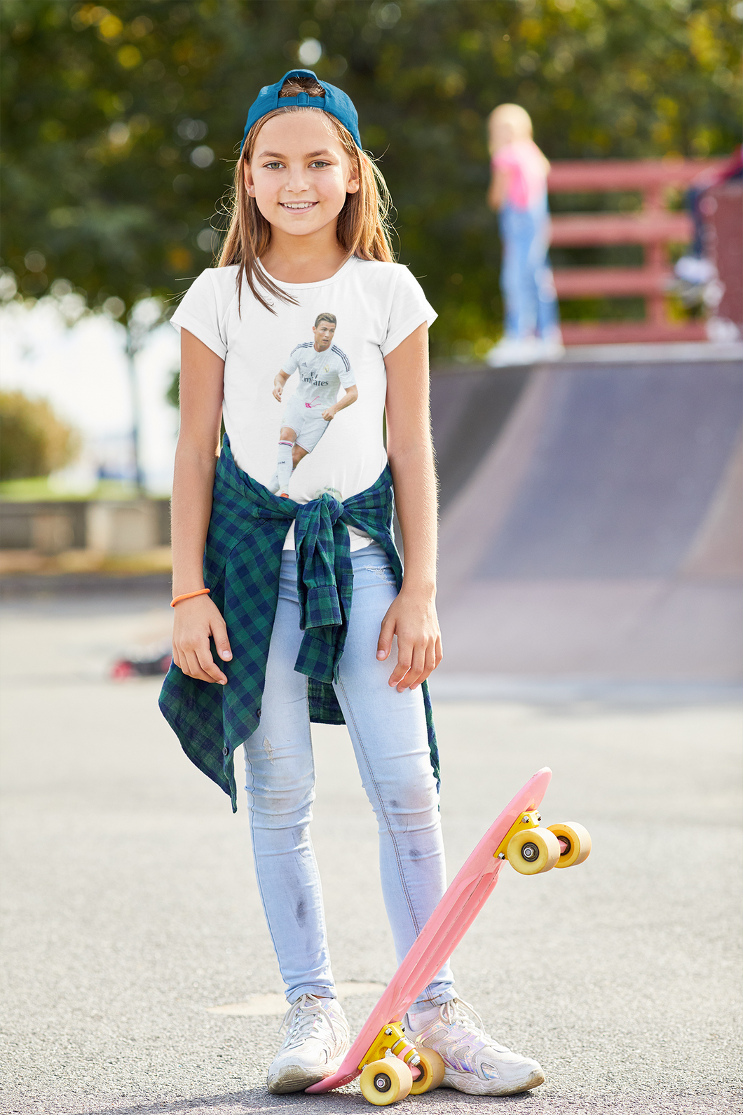 Ronaldo Half Sleeves T-Shirt For Girls -KidsFashionVilla