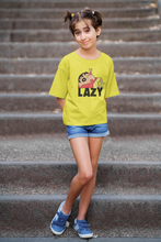 Load image into Gallery viewer, Lazy Half Sleeves T-Shirt For Girls -KidsFashionVilla
