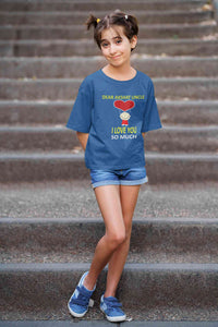 Custom Name I love My Uncle So Much Half Sleeves T-Shirt For Girls -KidsFashionVilla