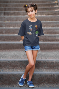 Super Heros Half Sleeves T-Shirt For Girls -KidsFashionVilla