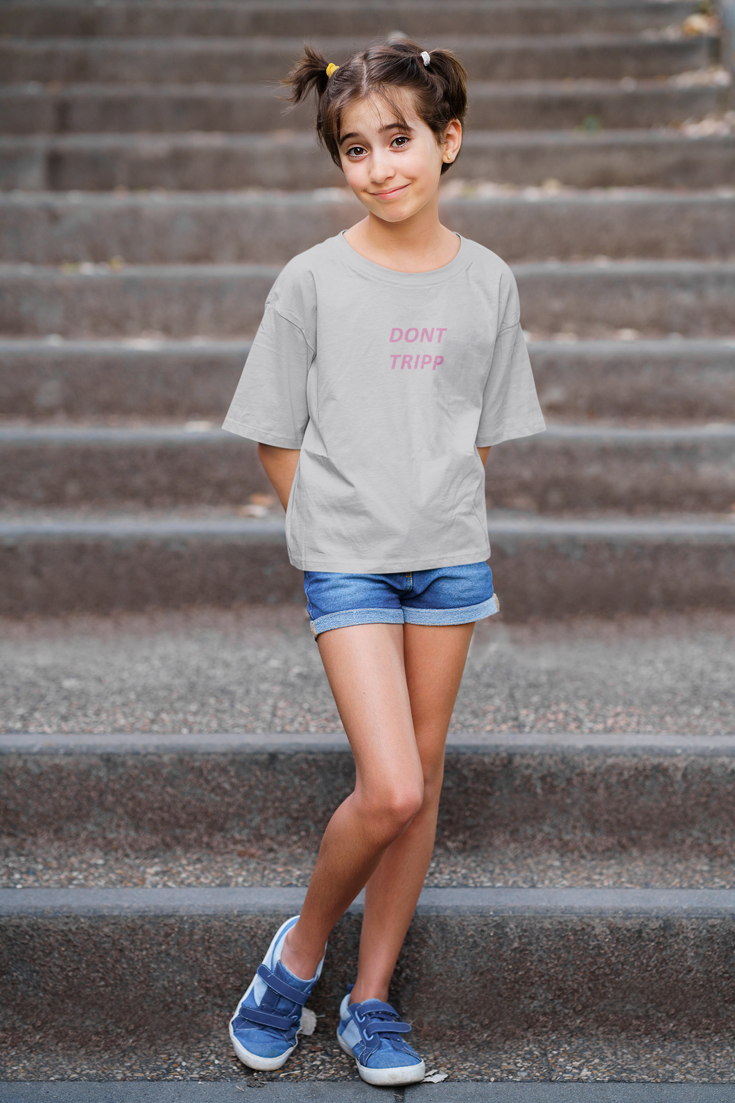 Dont Tripp Minimals Half Sleeves T-Shirt For Girls -KidsFashionVilla