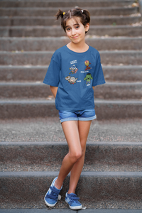 Super Heros Half Sleeves T-Shirt For Girls -KidsFashionVilla