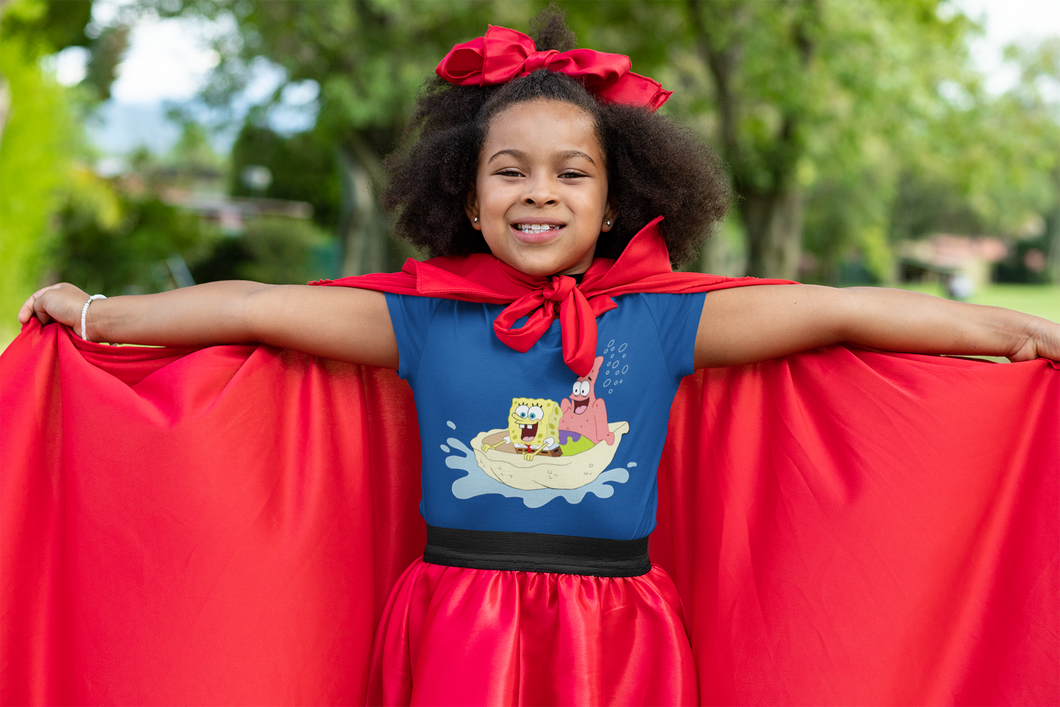 Cute Cartoon Half Sleeves T-Shirt For Girls -KidsFashionVilla