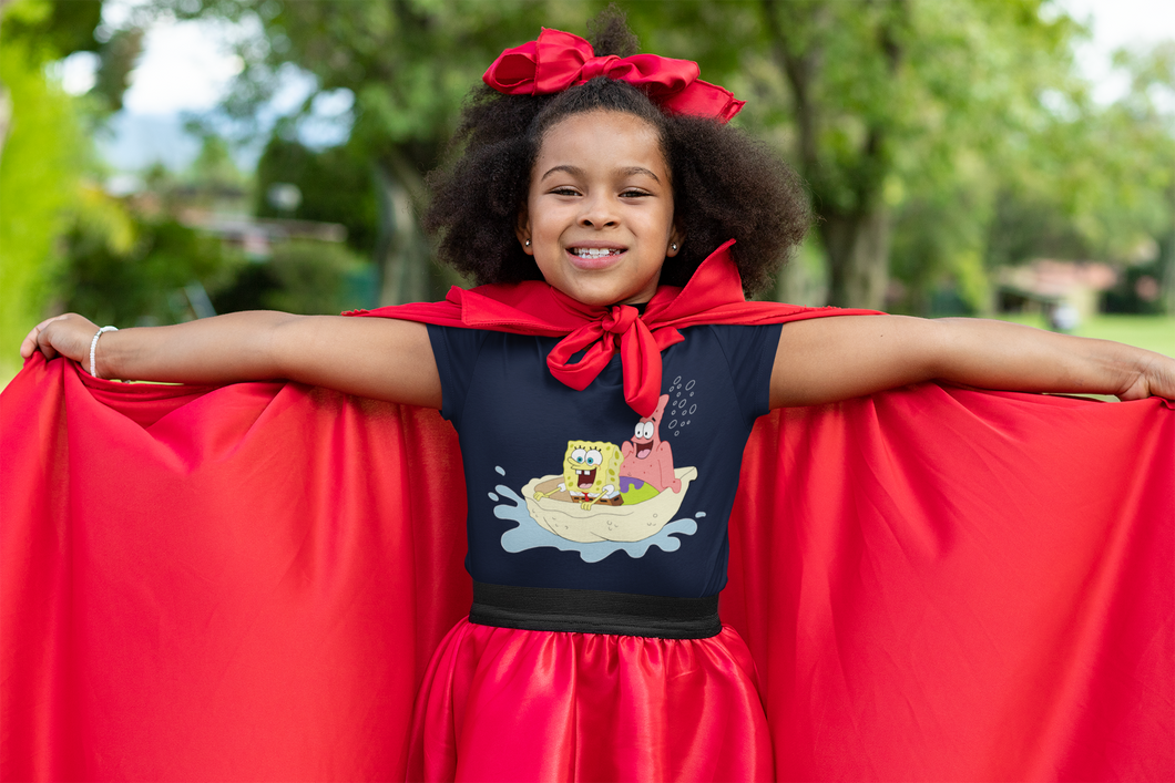 Cute Cartoon Half Sleeves T-Shirt For Girls -KidsFashionVilla