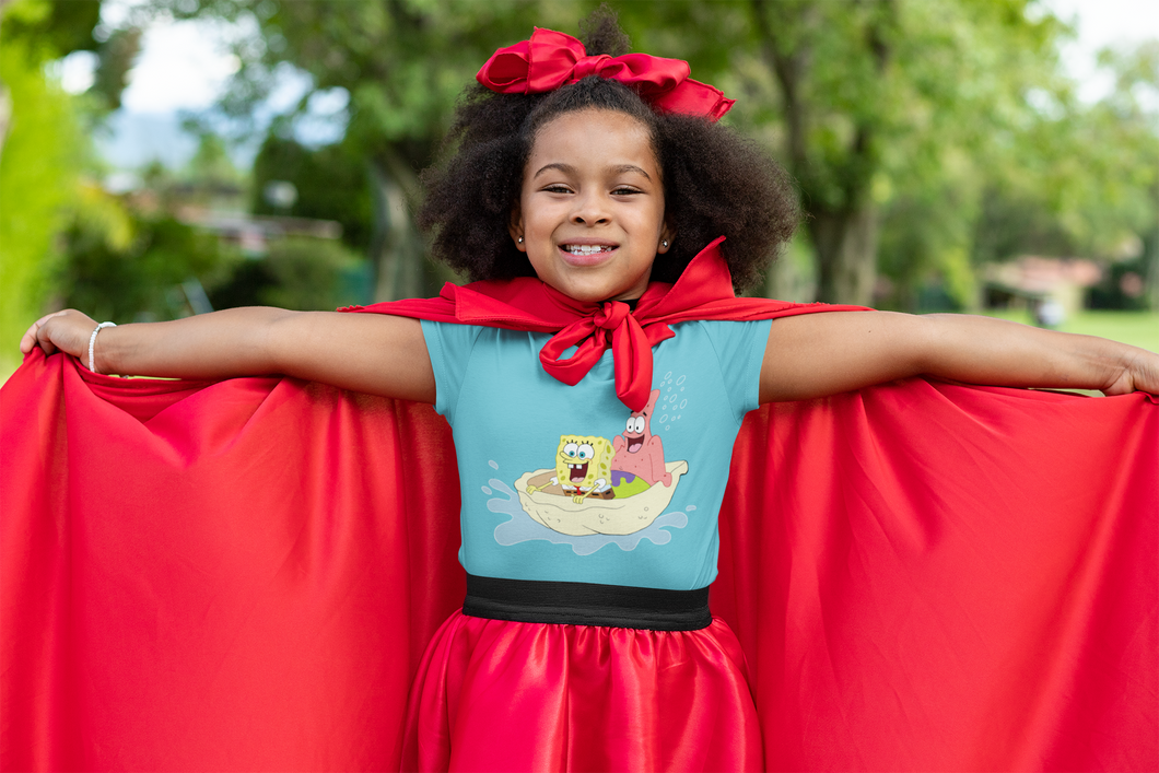 Cute Cartoon Half Sleeves T-Shirt For Girls -KidsFashionVilla