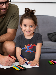 Superhero Half Sleeves T-Shirt For Girls -KidsFashionVilla