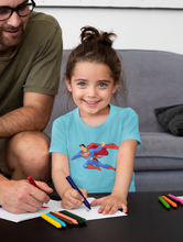 Load image into Gallery viewer, Superhero Half Sleeves T-Shirt For Girls -KidsFashionVilla

