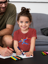 Load image into Gallery viewer, Superhero Half Sleeves T-Shirt For Girls -KidsFashionVilla
