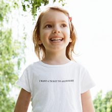 Load image into Gallery viewer, I Want Ticket Minimals Half Sleeves T-Shirt For Girls -KidsFashionVilla
