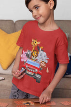 Load image into Gallery viewer, Jungle Jeep Cartoon Half Sleeves T-Shirt for Boy-KidsFashionVilla
