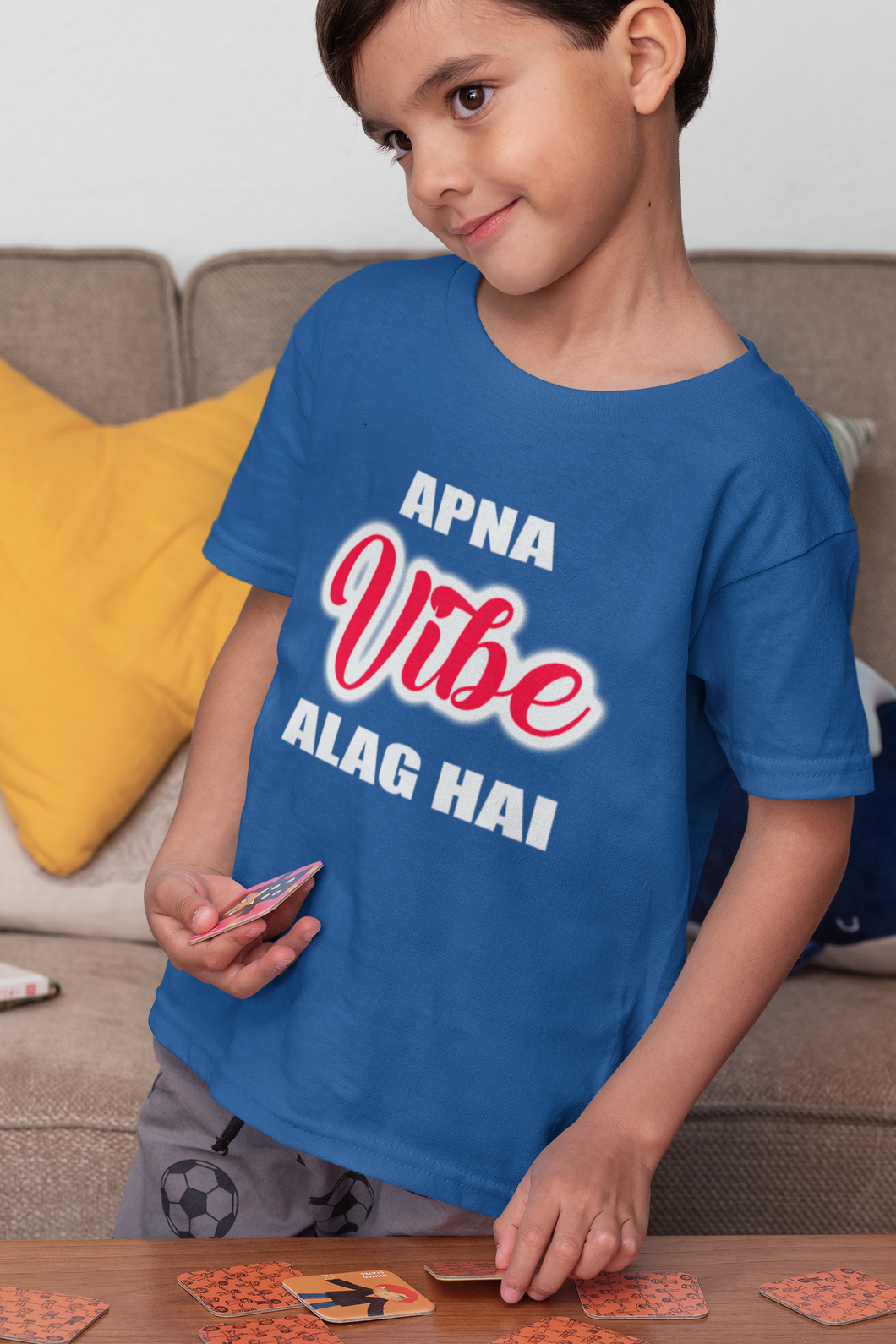 Apna Vibe Alag Hai Half Sleeves T-Shirt for Boy-KidsFashionVilla