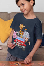 Load image into Gallery viewer, Jungle Jeep Cartoon Half Sleeves T-Shirt for Boy-KidsFashionVilla
