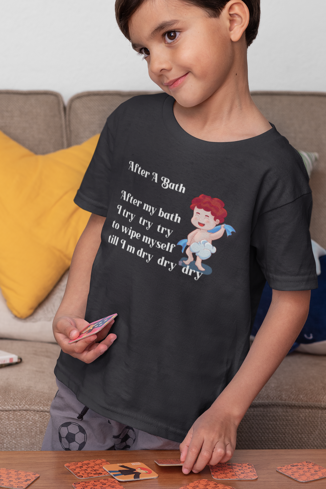 After A Bath Poem Half Sleeves T-Shirt for Boy-KidsFashionVilla