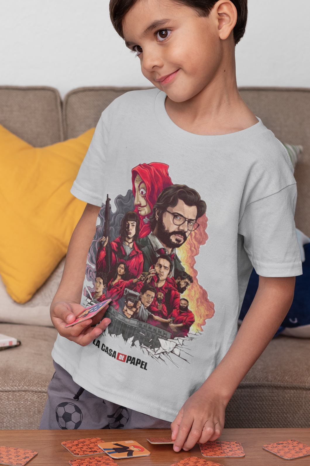 La Casa De Papel Money Heist Half Sleeves T-Shirt for Boy-KidsFashionVilla