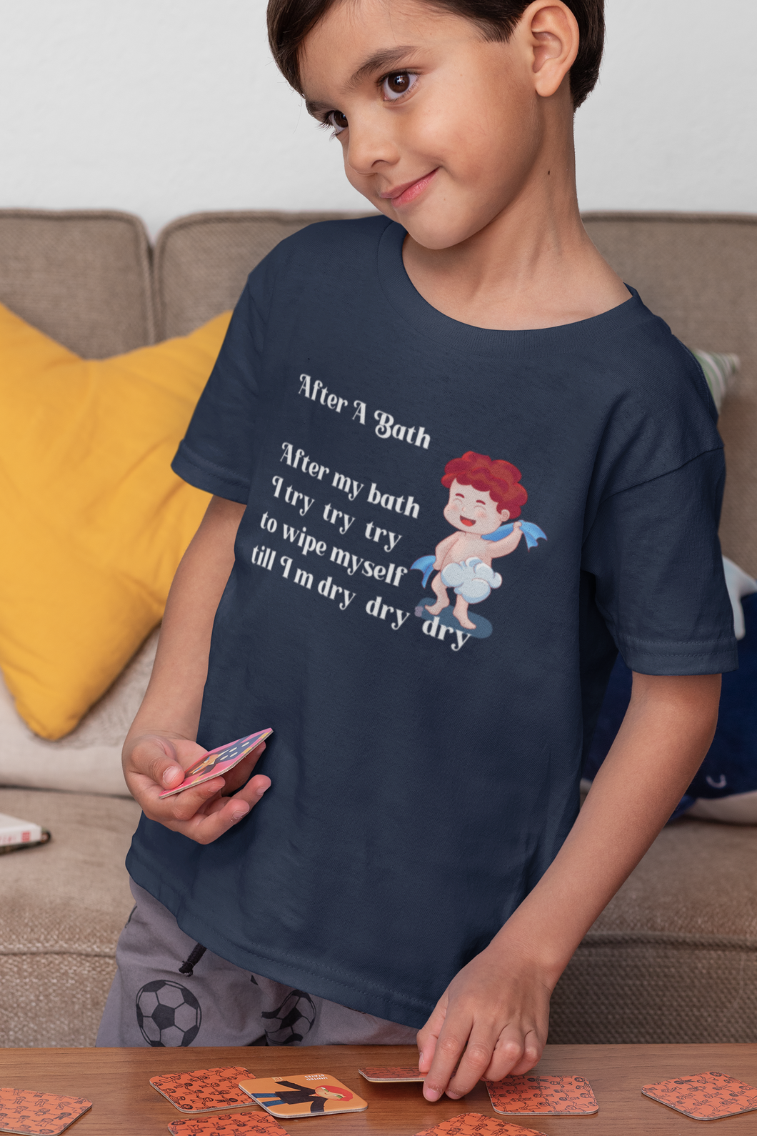 After A Bath Poem Half Sleeves T-Shirt for Boy-KidsFashionVilla