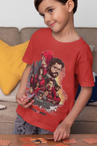 La Casa De Papel Money Heist Half Sleeves T-Shirt for Boy-KidsFashionVilla