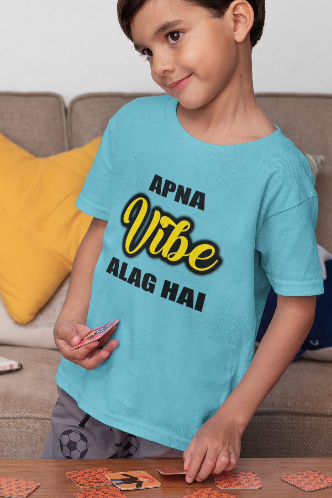 Apna Vibe Alag Hai Half Sleeves T-Shirt for Boy-KidsFashionVilla