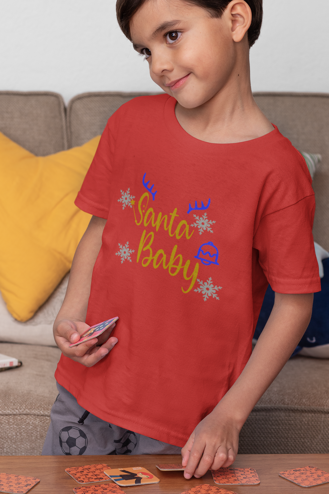 Santa Baby Christmas Half Sleeves T-Shirt for Boy-KidsFashionVilla
