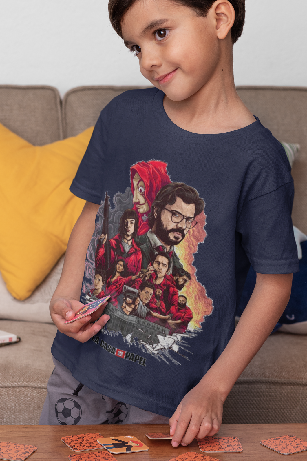 La Casa De Papel Money Heist Half Sleeves T-Shirt for Boy-KidsFashionVilla
