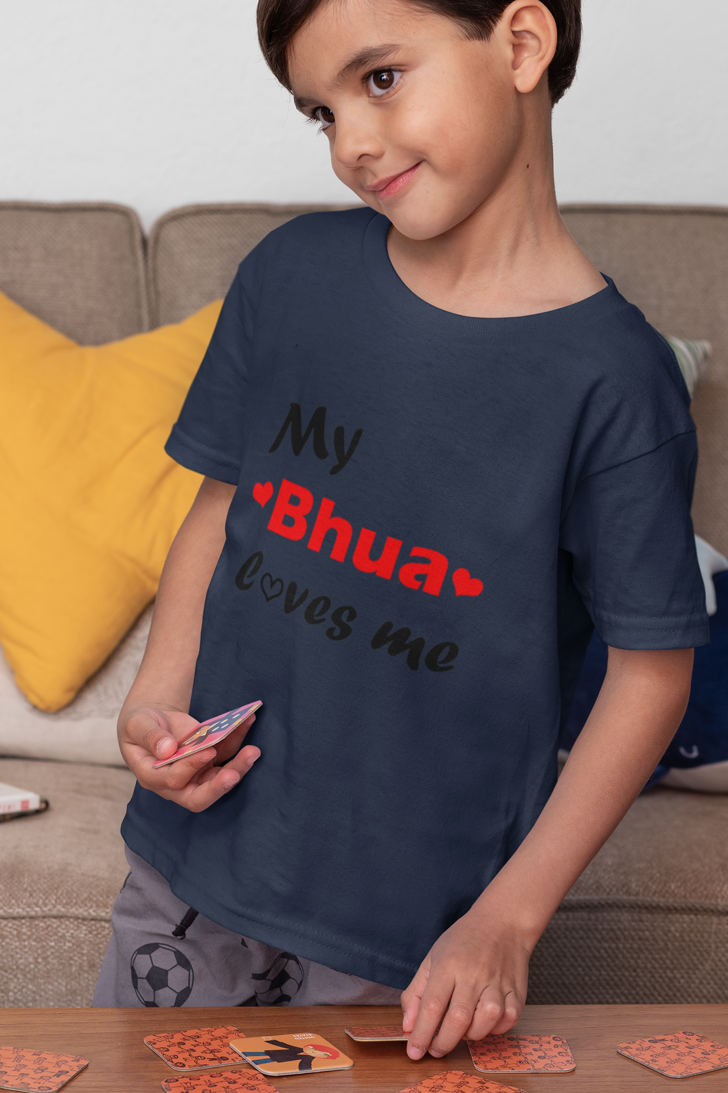 Bhua Loves Me Half Sleeves T-Shirt for Boy-KidsFashionVilla