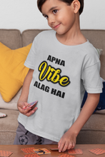 Load image into Gallery viewer, Apna Vibe Alag Hai Half Sleeves T-Shirt for Boy-KidsFashionVilla
