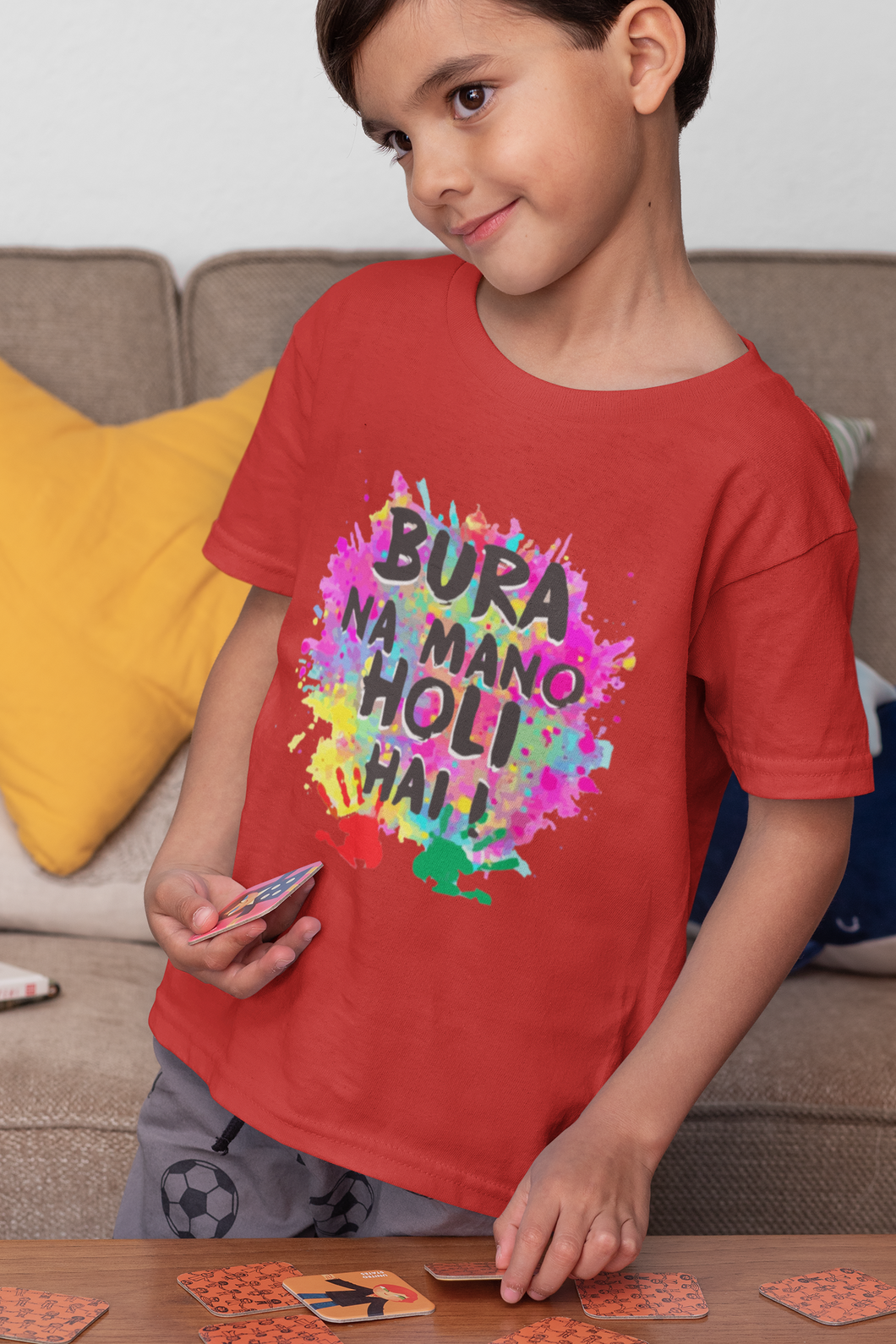 Bura Na Mano Holi Hai Half Sleeves T-Shirt for Boy-KidsFashionVilla