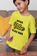Load image into Gallery viewer, Apna Vibe Alag Hai Half Sleeves T-Shirt for Boy-KidsFashionVilla
