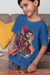 La Casa De Papel Money Heist Half Sleeves T-Shirt for Boy-KidsFashionVilla